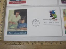 US First Day Covers 1999 including Pressed Glass, Mold-Blown Glass, Art Glass and Free-Blown Glass