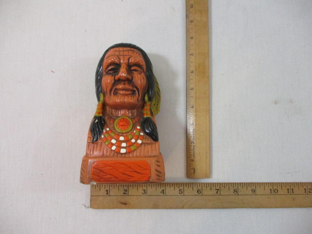 Vintage Native American Indian Coin Bank, made in Japan, 11 oz