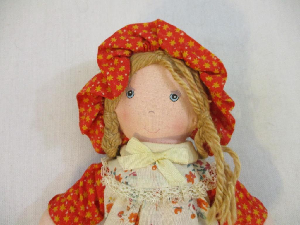 Two Vintage Holly Hobbie Cloth Dolls including the original Holly Hobbie and Carrie, 2 lbs 3 oz