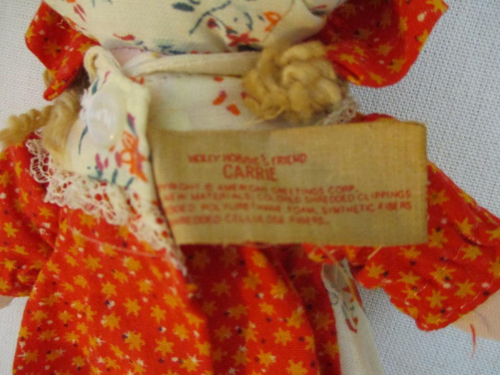 Two Vintage Holly Hobbie Cloth Dolls including the original Holly Hobbie and Carrie, 2 lbs 3 oz