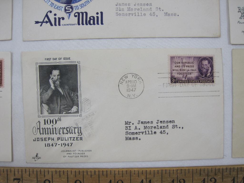 Nine 1940's and 1930's First Day Covers including Annapolis MD, 50th Anniv of the Rough Riders,