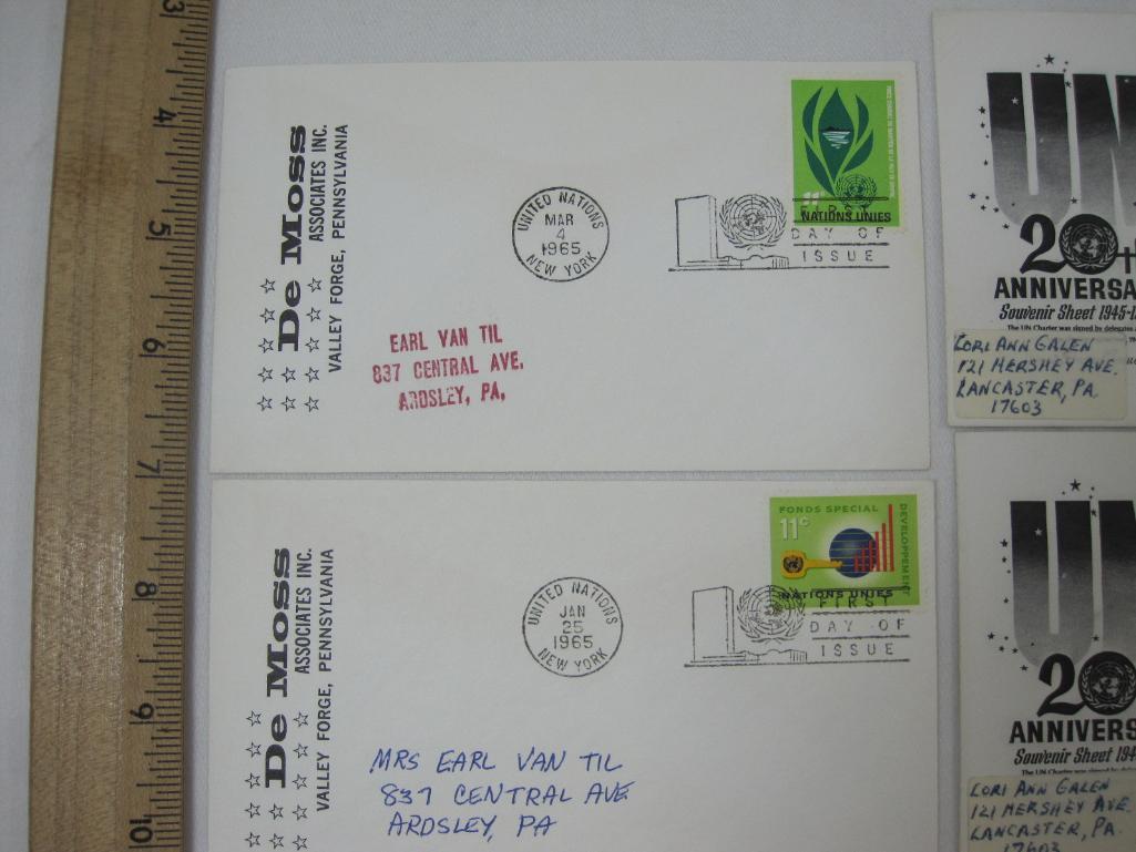 Twelve 1960'S First Day Covers includes UN 20th Anniv Souvenir Sheet, Education For Progress and