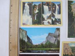 Nine Postcards Yosemite National Park, 1933, 1957 and others