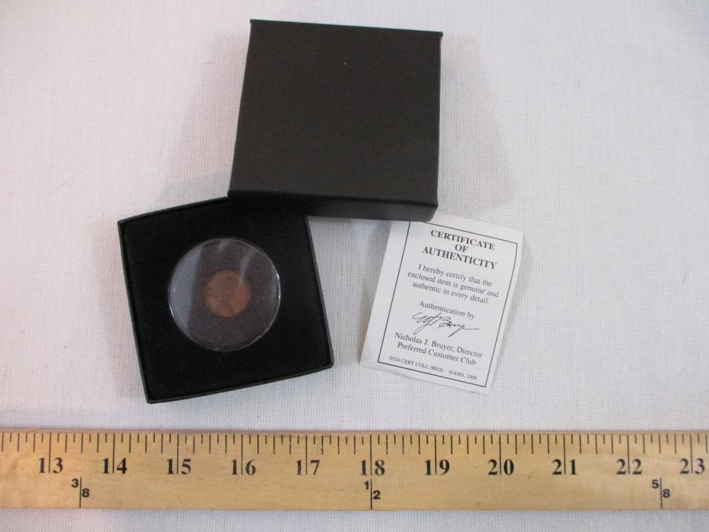 1909 VDB Lincoln Penny in Plastic Case with COA