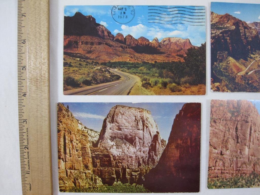 Postcards Zion National Park, 1937, 1943, 1973 and more