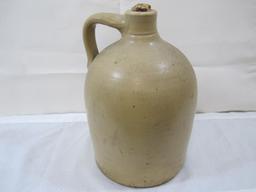 Ovoid Stoneware Jug with Handle, approximately 11 inches tall