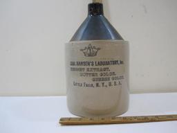 Stoneware Jug, 1 Gallon CHR Hansens Laboratory Inc, Rennet Extract, Little Falls NY