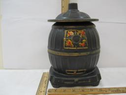 Pot Belly Stove Cookie Jar, Ceramic, see pics for details