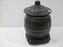 Pot Belly Stove Cookie Jar, Ceramic, see pics for details