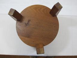 Wooden Single Plant Stand, approximately 10 inches in diameter