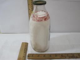 Quart Milk Bottles, McDermott Brothers Nyack New York, Monroe dairy