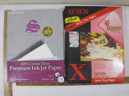 Lot of Printer Paper, including HP Premium Plus Photo Paper, Social Note Cards with Matching