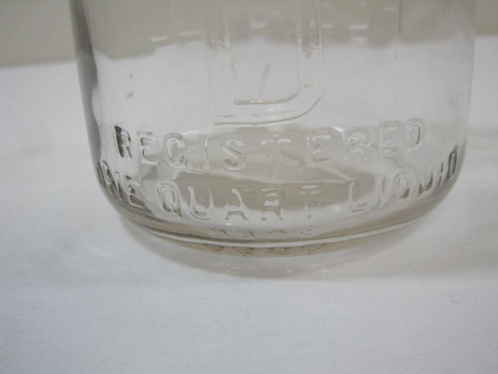 Peekskill NY 1 Quart Embossed Milk Bottle, Vancortlandt Dairy Inc