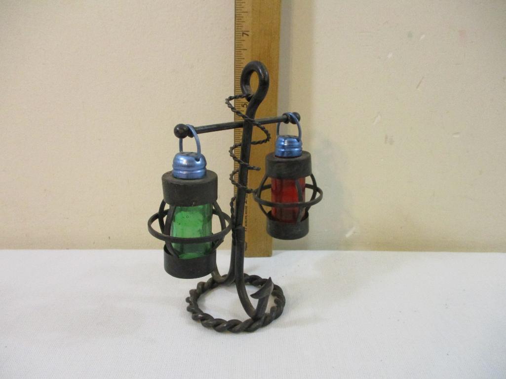 Metal Nautical Lantern Salt and Pepper Shaker Set, 8 oz