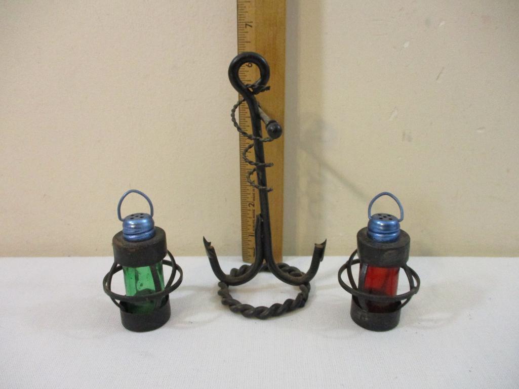 Metal Nautical Lantern Salt and Pepper Shaker Set, 8 oz