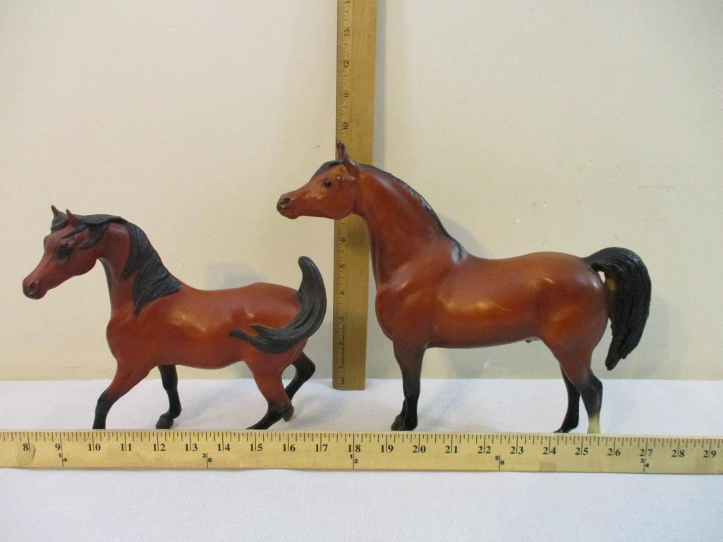 Set of Two Breyer Horses, brown with black mane & tail, Breyer Molding Co USA, 1 lb 5 oz