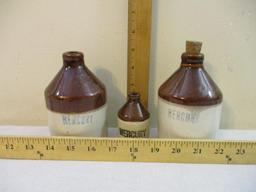 Three Vintage Mercury Stoneware Jars, 2 lbs 2 oz