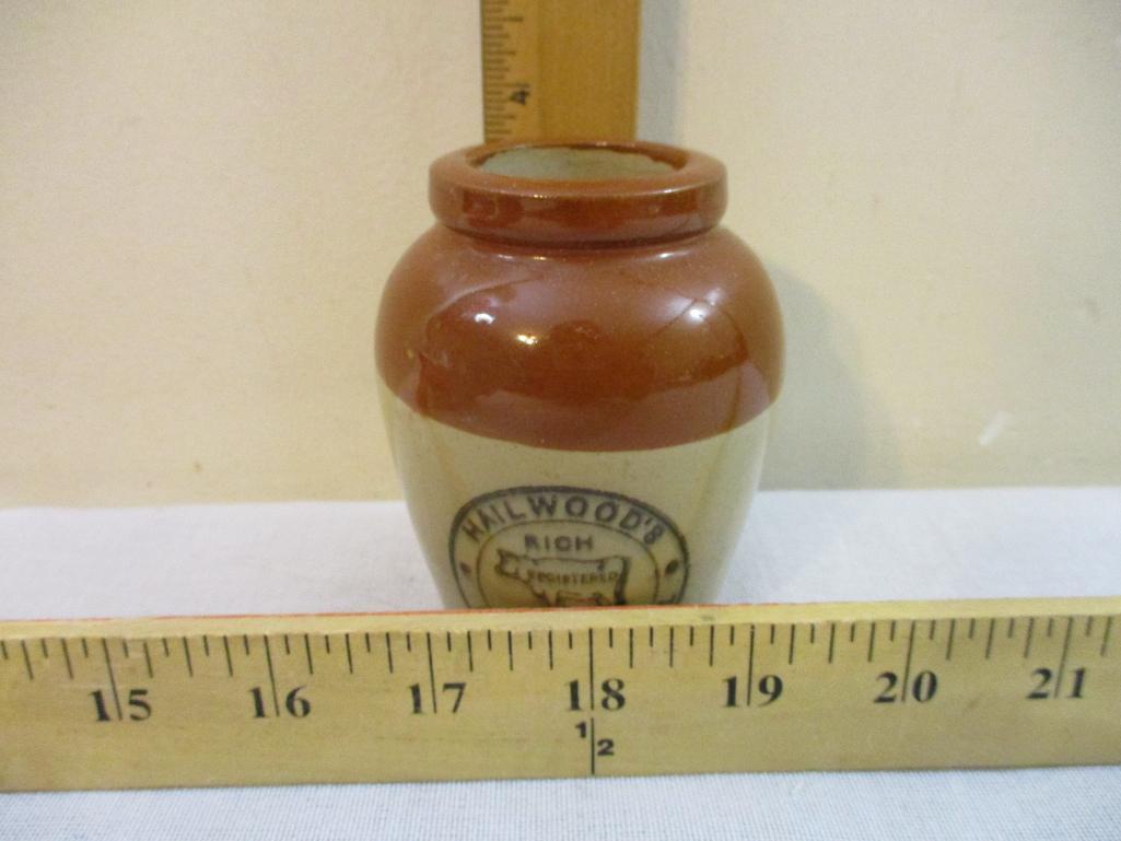 Vintage Hailwood's Manchester Rich Cream Stoneware Jar, 11 oz