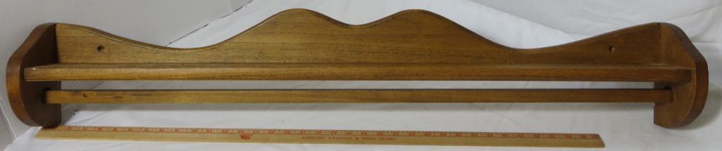 Wooden Plate Rack with Rod for Linen Display 41 1/4" long
