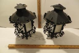 Pair of Vintage Tin Candle Lamps