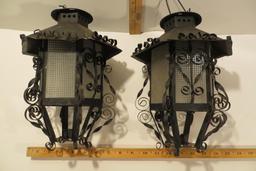 Pair of Vintage Tin Candle Lamps