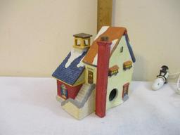 Olde School Lemax Dickensvale Collectibles Porcelain Lighted House, in original box, 1993 Lemax Inc,