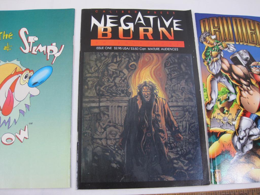 Four Comic Books: Mantra No. 10 April 1994, Newmen No. 2 May 1994, Negative Burn: An Anthology No. 1