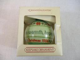 Six Vintage Christmas Ornaments from Hallmark, Precious Moments and Avon, 1 lb 2 oz