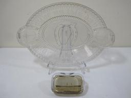 Victorian EAPG Pressed Glass Bread Plate "Give Us This Day Our Daily Bread" Luck Horseshoe Anchor