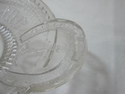 Victorian EAPG Pressed Glass Bread Plate "Give Us This Day Our Daily Bread" Luck Horseshoe Anchor