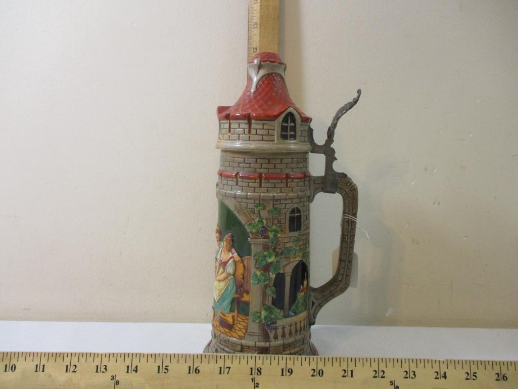 Vintage German Ceramic Stein, marked Germany 627, 2 lbs 7 oz