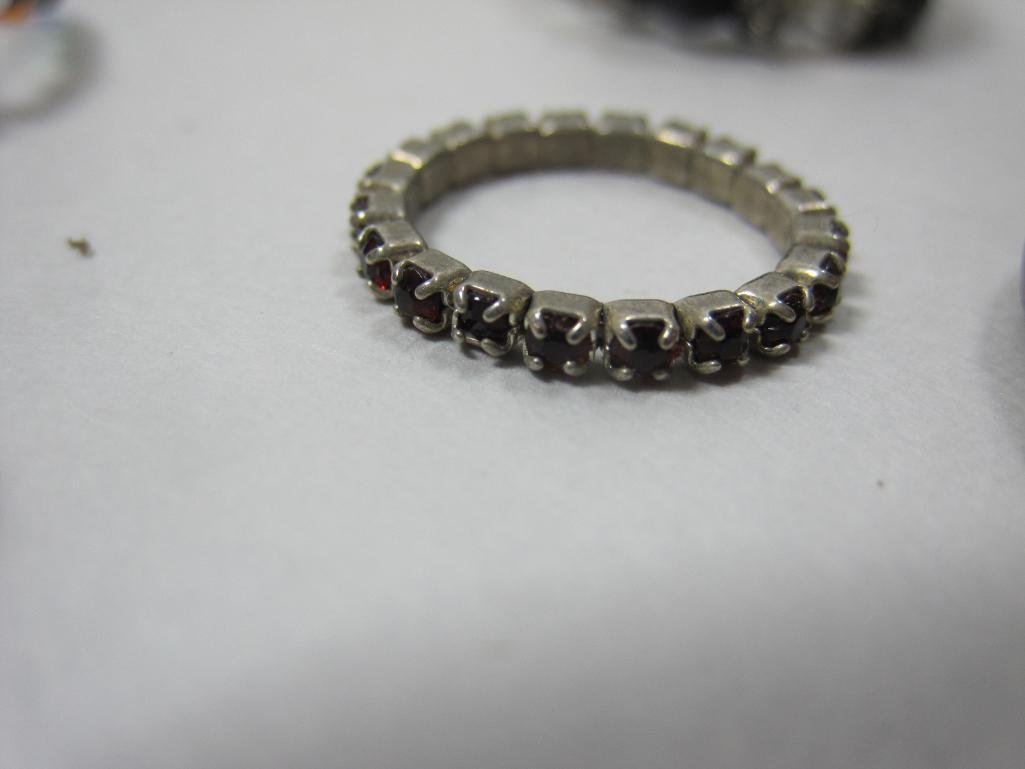 Beaded Expandable Rings, including one with Key Charm, 2oz