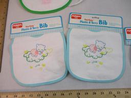 Six Vintage 1980s PlaySkool Baby Bibs, NOS, 5 oz