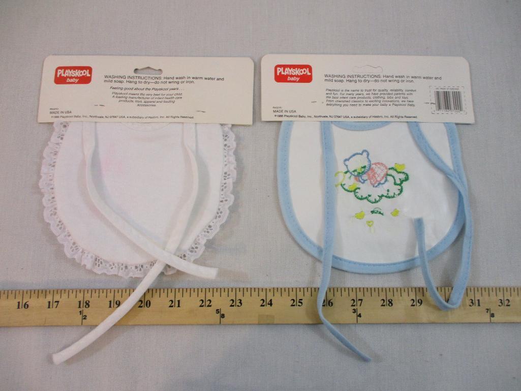 Six Vintage 1980s PlaySkool Baby Bibs, NOS, 5 oz