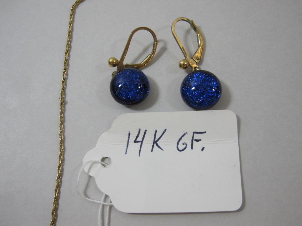 Jewelry Assortment: 14K Gold Filled Blue Sunstone Earrings, Stud Earrings, Necklaces and more, 5oz