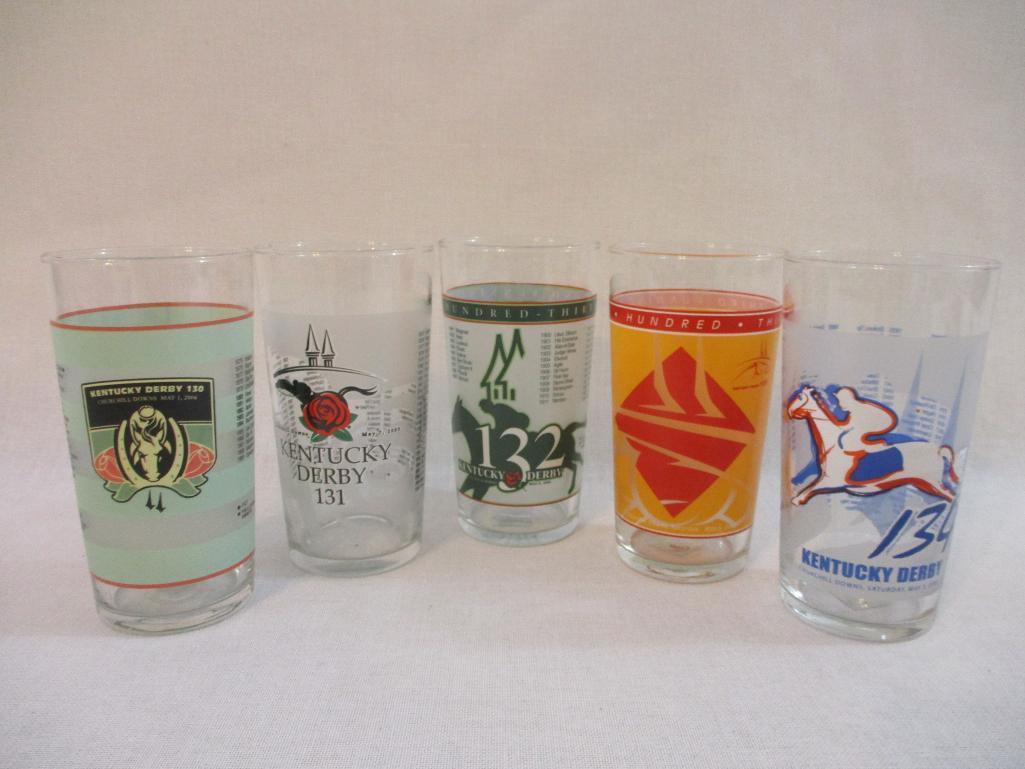 Five Kentucky Derby Glasses from 2000s, 2 lbs 2 oz