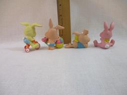 Four Plastic 1979 Bunny Figures, W Berrie, 4 oz