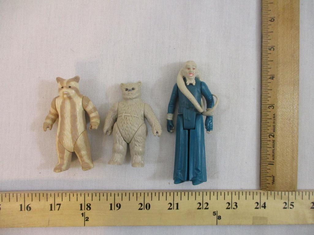 Three Vintage Star Wars Action Figures: Bib Fortuna (1983 LFL) and Wookies (1983 & 1985 LFL), 3 oz