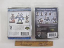 Two NIB Warmachine Cygnar Miniatures: Stormsmith Grenadiers Unit (PIP 31124) and Lieutenant Allister