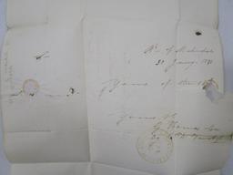 Stampless Cover Washington City DC to Indianapolis IN, Jan 30 1838, Red 25 in Manual Script