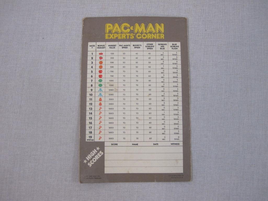 Pac-Man Atari Manual, 1982 Atari, 1 oz