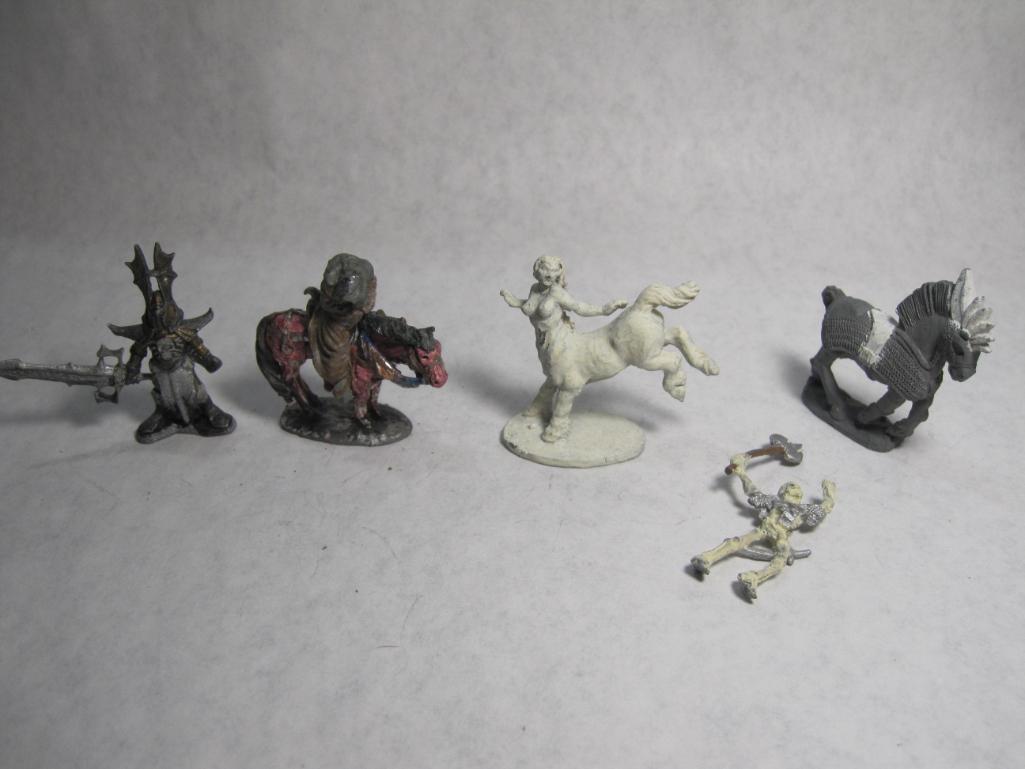 5 Ral Partha Creature miniatures, including Centaur, Skeleton, War Horse and others, 9 oz
