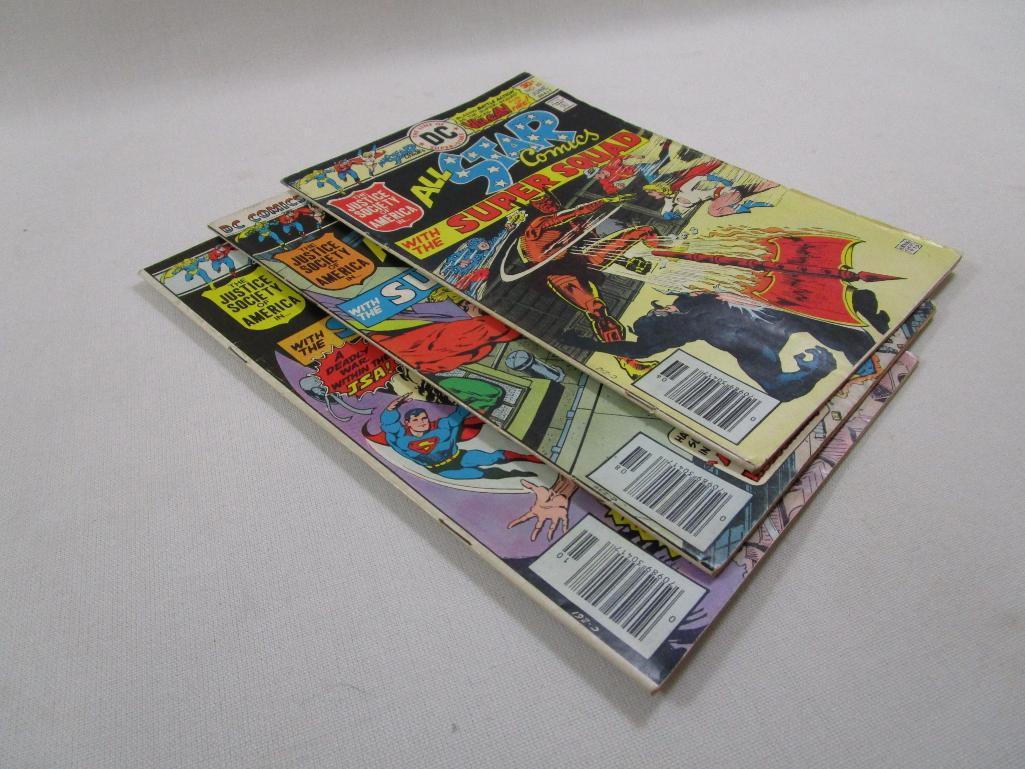 The Line of DC All Star Comics with The Super Squad 1976 June No 60, Aug No 61 and Oct N0 62, 6oz