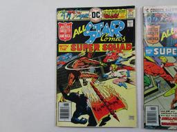 The Line of DC All Star Comics with The Super Squad 1976 June No 60, Aug No 61 and Oct N0 62, 6oz