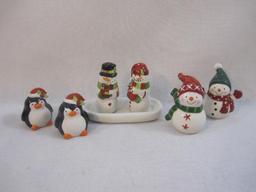 Three Sets of Winter Salt and Pepper Shakers, 1 lb 2 oz