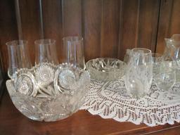 Assorted Glassware and Crystal including vases, pitcher and more