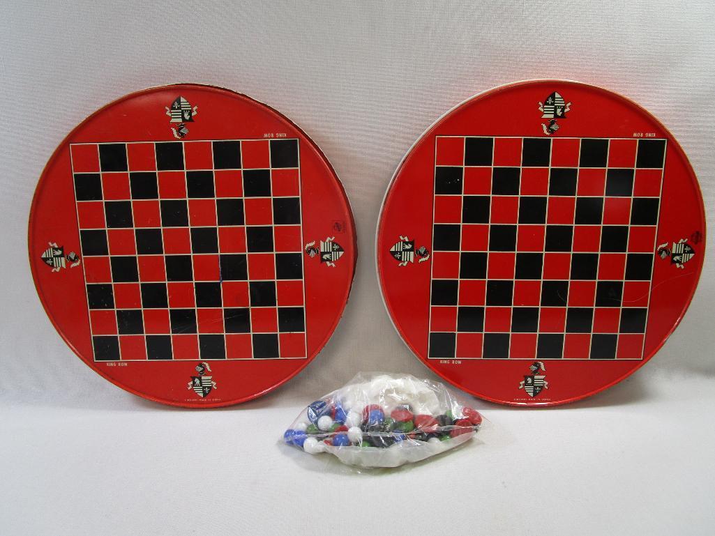 Two Metal Checker/Chinese Checker Boards