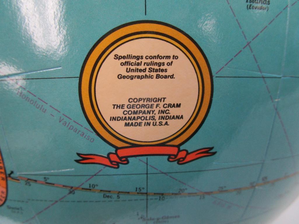 Crams Imperial World Globe, The George F Cram Company Inc