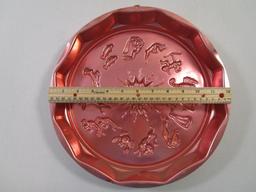 Copper toned Metal Astrology Mold Wall Hanging, approx 12 inch Diameter