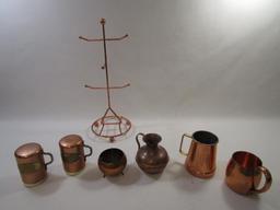 Copper Tree with Item Assortment includes Mugs, Salt and Pepper Shakers, Pitcher and more